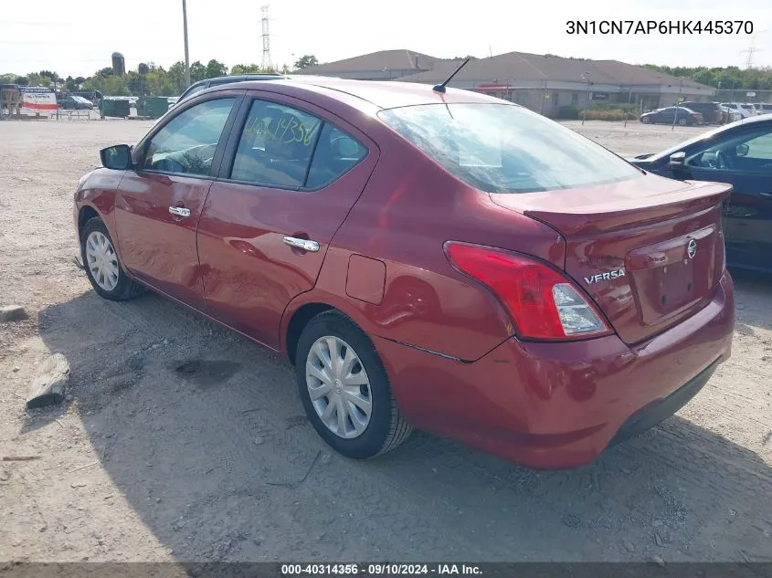 3N1CN7AP6HK445370 2017 Nissan Versa 1.6 Sv