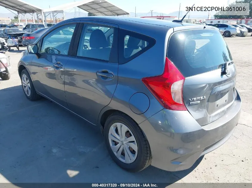 3N1CE2CP0HL361006 2017 Nissan Versa Note Sv