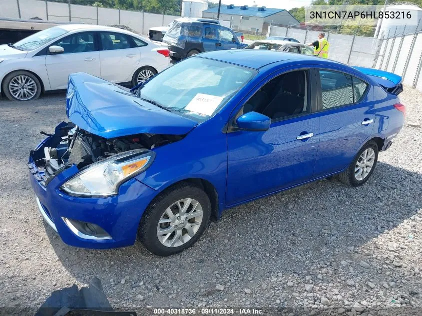 2017 Nissan Versa 1.6 Sv VIN: 3N1CN7AP6HL853216 Lot: 40318736