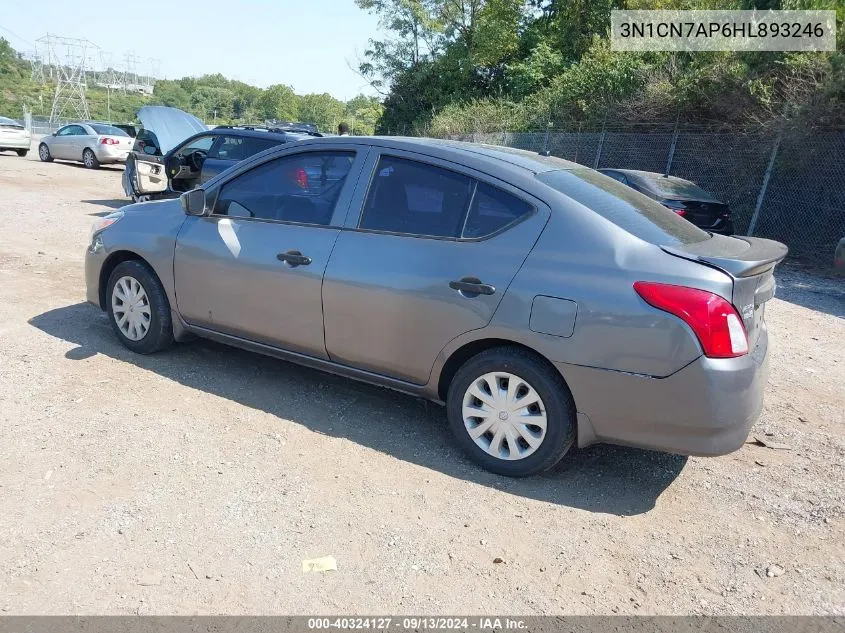 3N1CN7AP6HL893246 2017 Nissan Versa 1.6 S+