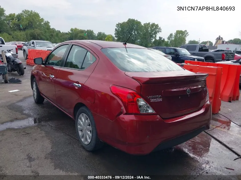 3N1CN7AP8HL840693 2017 Nissan Versa 1.6 Sv