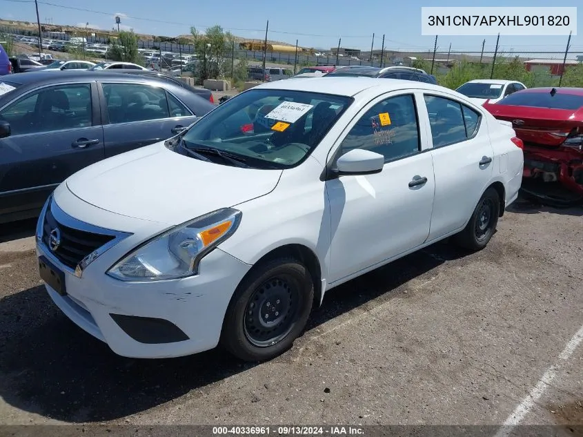 2017 Nissan Versa 1.6 S+ VIN: 3N1CN7APXHL901820 Lot: 40336961