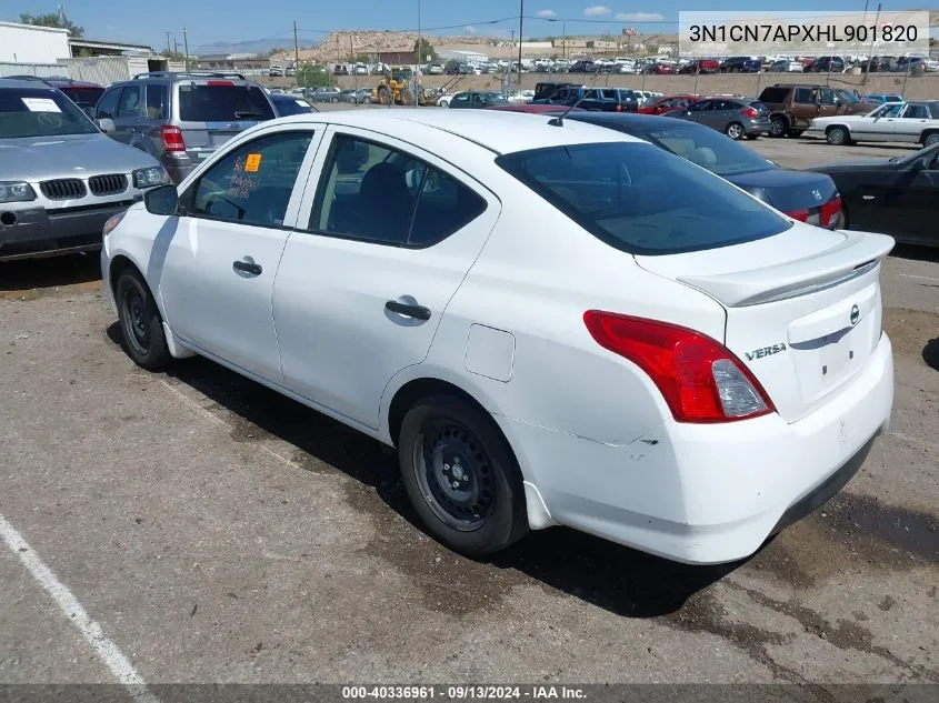 2017 Nissan Versa 1.6 S+ VIN: 3N1CN7APXHL901820 Lot: 40336961