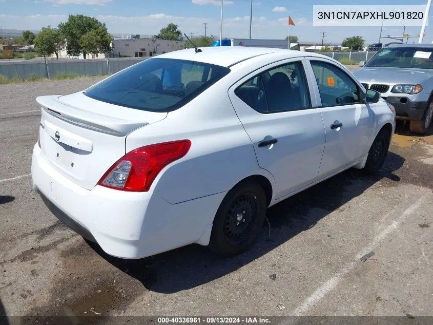 3N1CN7APXHL901820 2017 Nissan Versa 1.6 S+