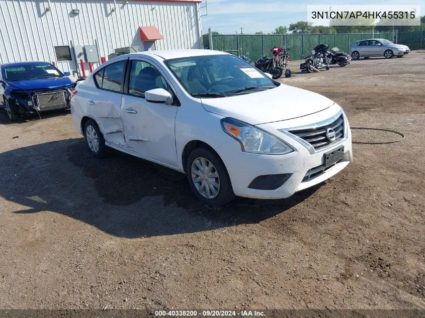 2017 Nissan Versa 1.6 Sv VIN: 3N1CN7AP4HK455315 Lot: 40338200