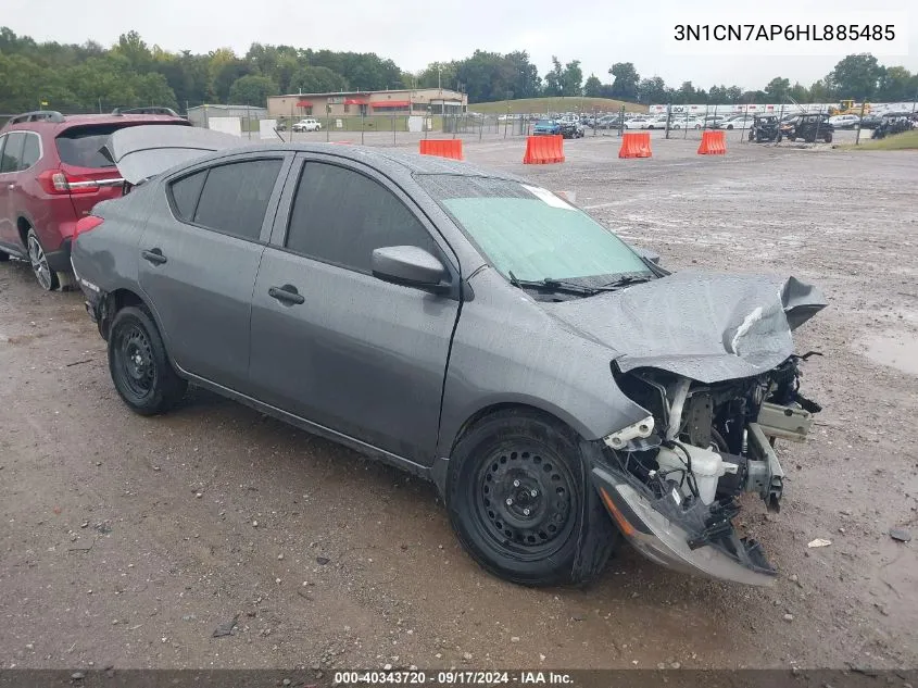 2017 Nissan Versa 1.6 S+ VIN: 3N1CN7AP6HL885485 Lot: 40343720