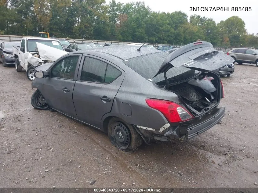 2017 Nissan Versa 1.6 S+ VIN: 3N1CN7AP6HL885485 Lot: 40343720