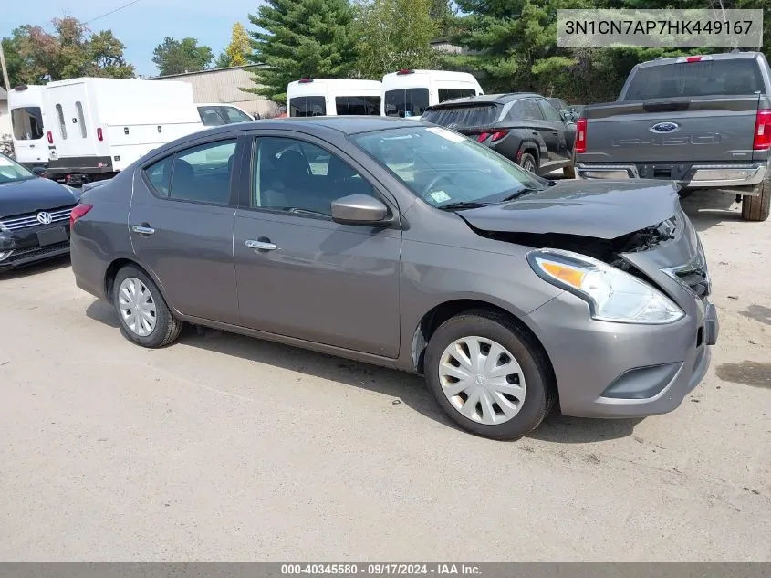 2017 Nissan Versa 1.6 Sv VIN: 3N1CN7AP7HK449167 Lot: 40345580