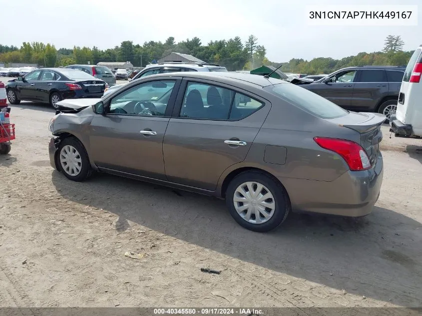 2017 Nissan Versa 1.6 Sv VIN: 3N1CN7AP7HK449167 Lot: 40345580