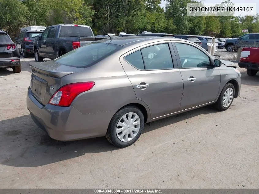 2017 Nissan Versa 1.6 Sv VIN: 3N1CN7AP7HK449167 Lot: 40345580