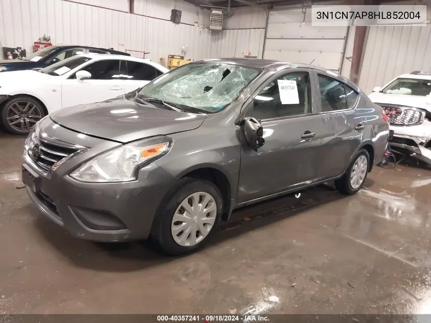 3N1CN7AP8HL852004 2017 Nissan Versa 1.6 S