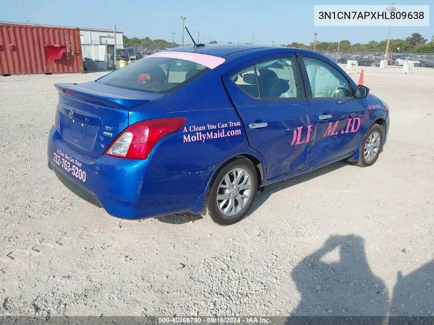 2017 Nissan Versa 1.6 Sv VIN: 3N1CN7APXHL809638 Lot: 40366790