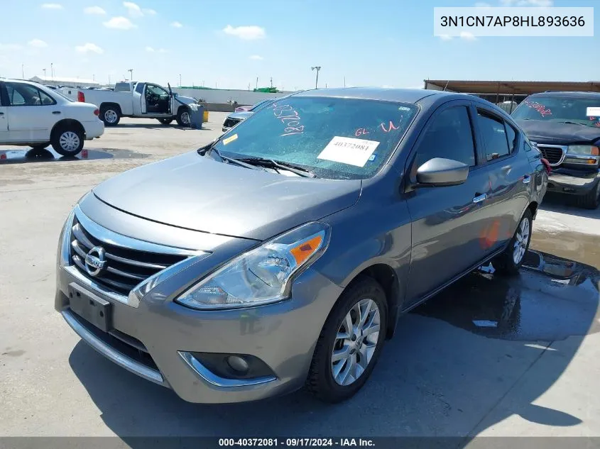 3N1CN7AP8HL893636 2017 Nissan Versa 1.6 Sv