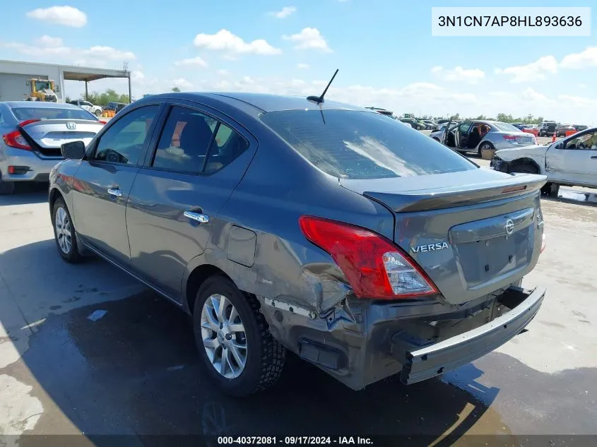 3N1CN7AP8HL893636 2017 Nissan Versa 1.6 Sv