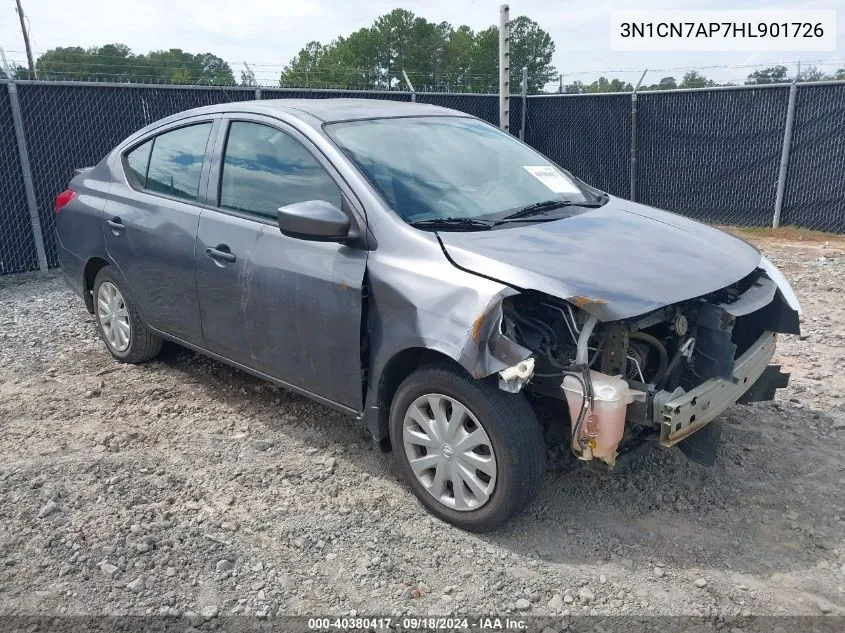 2017 Nissan Versa 1.6 S+ VIN: 3N1CN7AP7HL901726 Lot: 40380417