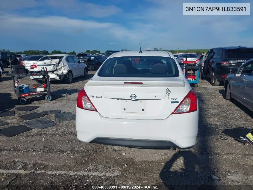 2017 Nissan Versa 1.6 Sv VIN: 3N1CN7AP9HL833591 Lot: 40389391