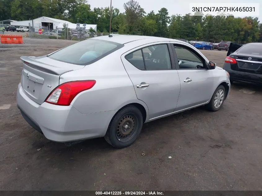 2017 Nissan Versa 1.6 Sv VIN: 3N1CN7AP7HK465031 Lot: 40412225