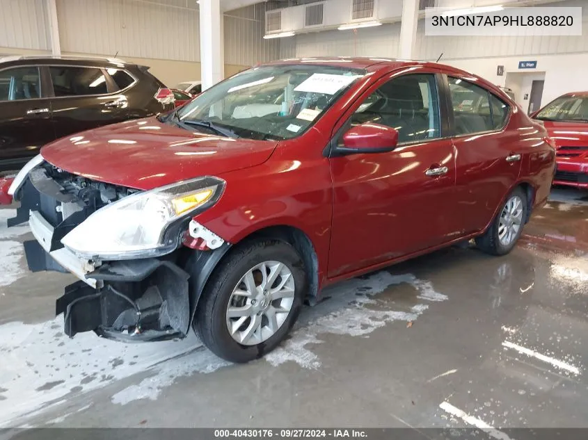 2017 Nissan Versa 1.6 Sv VIN: 3N1CN7AP9HL888820 Lot: 40430176