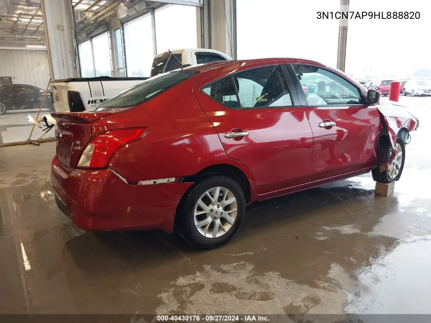 2017 Nissan Versa 1.6 Sv VIN: 3N1CN7AP9HL888820 Lot: 40430176