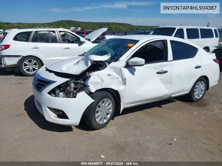 2017 Nissan Versa 1.6 S+ VIN: 3N1CN7AP4HL904387 Lot: 40446077