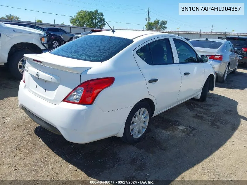 2017 Nissan Versa 1.6 S+ VIN: 3N1CN7AP4HL904387 Lot: 40446077