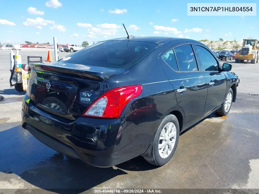 2017 Nissan Versa 1.6 Sv VIN: 3N1CN7AP1HL804554 Lot: 40446756