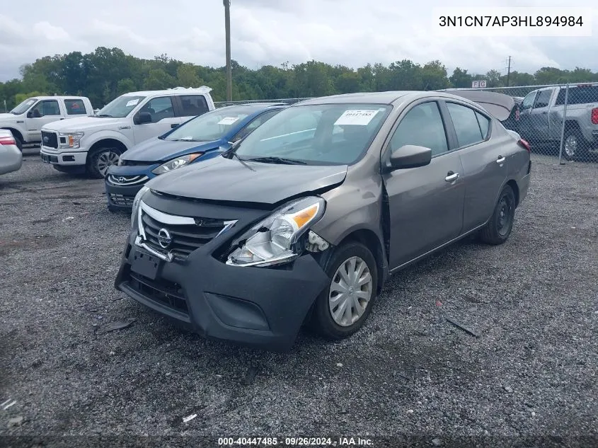 2017 Nissan Versa 1.6 Sv VIN: 3N1CN7AP3HL894984 Lot: 40447485