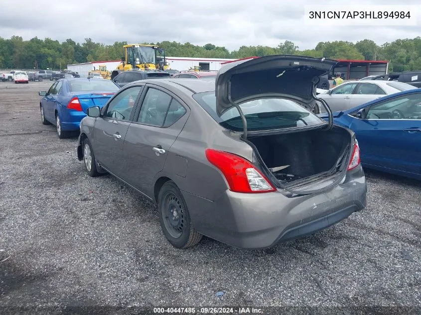 2017 Nissan Versa 1.6 Sv VIN: 3N1CN7AP3HL894984 Lot: 40447485