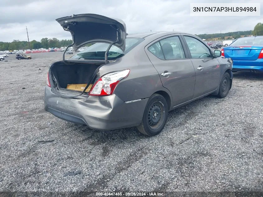 3N1CN7AP3HL894984 2017 Nissan Versa 1.6 Sv