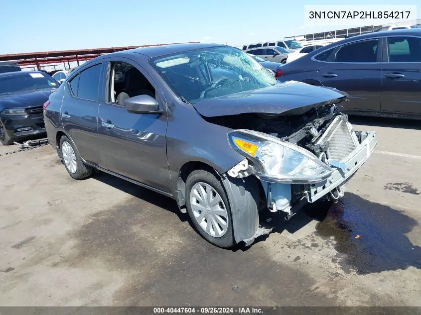 2017 Nissan Versa S/S Plus/Sv/Sl VIN: 3N1CN7AP2HL854217 Lot: 40447604