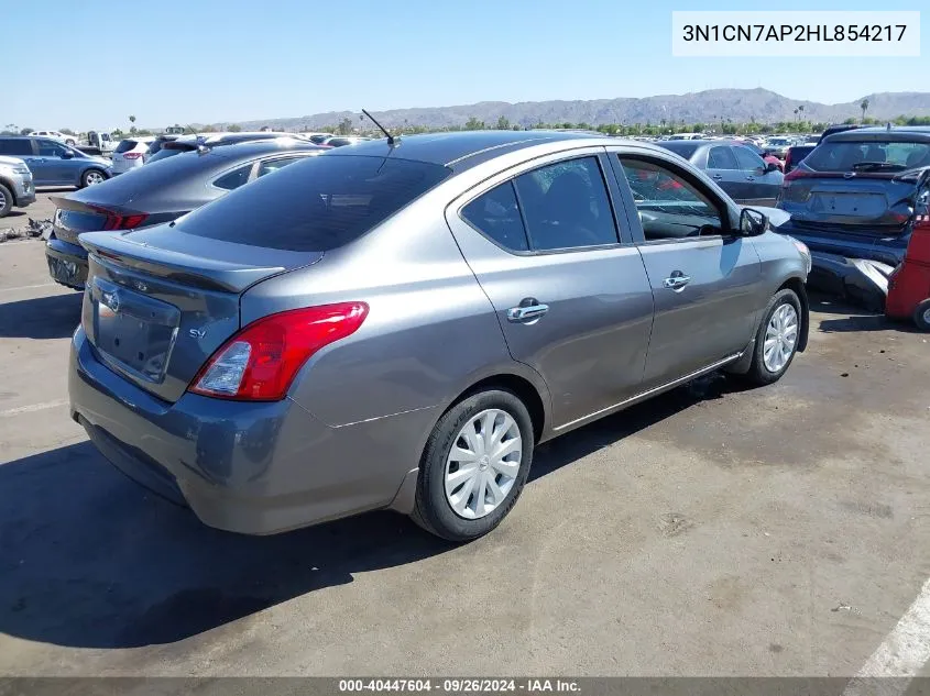 2017 Nissan Versa S/S Plus/Sv/Sl VIN: 3N1CN7AP2HL854217 Lot: 40447604