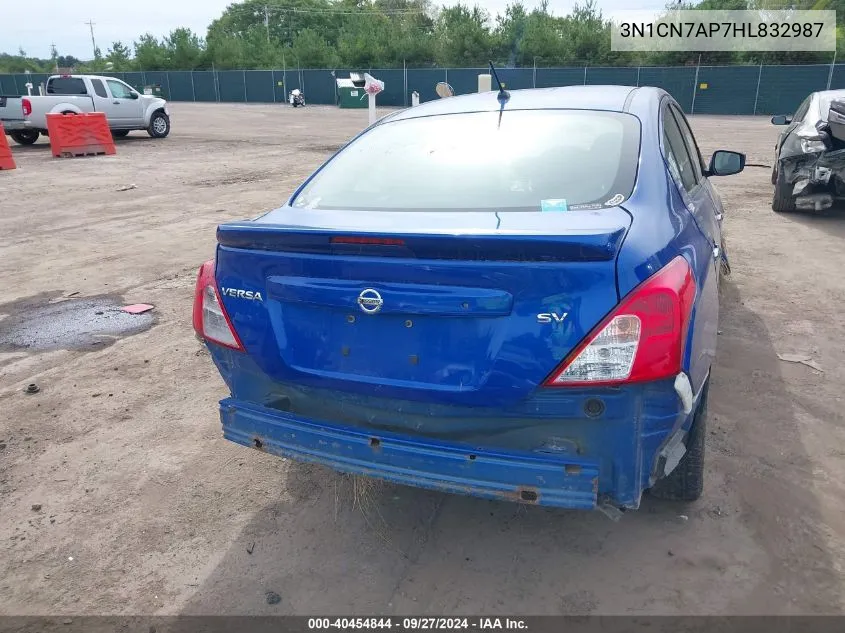 2017 Nissan Versa 1.6 Sv VIN: 3N1CN7AP7HL832987 Lot: 40454844