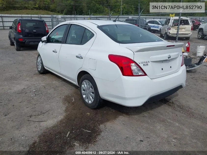 2017 Nissan Versa 1.6 Sv VIN: 3N1CN7AP0HL852790 Lot: 40459812