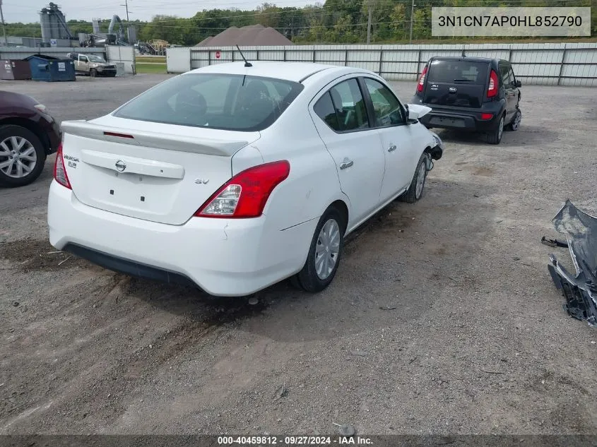 2017 Nissan Versa 1.6 Sv VIN: 3N1CN7AP0HL852790 Lot: 40459812