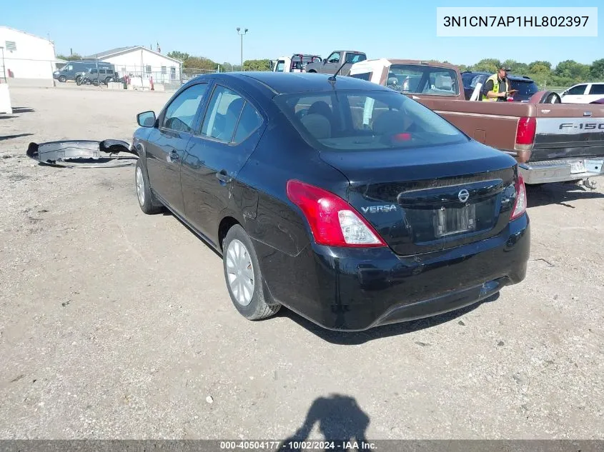 2017 Nissan Versa 1.6 S VIN: 3N1CN7AP1HL802397 Lot: 40504177