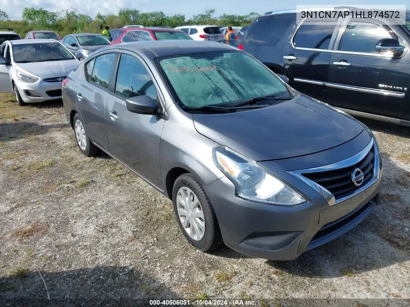 2017 Nissan Versa 1.6 Sv VIN: 3N1CN7AP1HL874572 Lot: 40506051