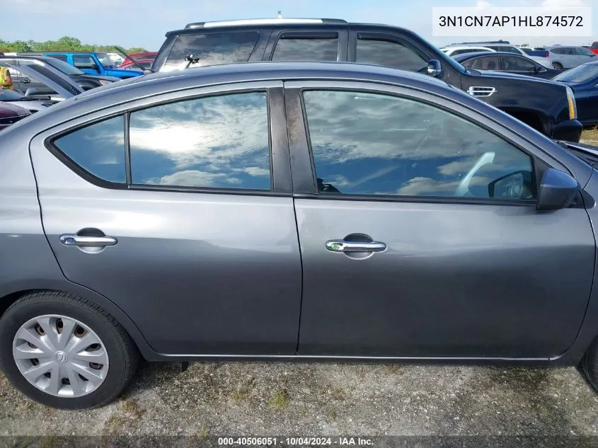 2017 Nissan Versa 1.6 Sv VIN: 3N1CN7AP1HL874572 Lot: 40506051