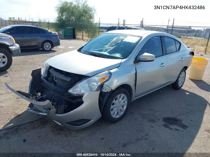 2017 Nissan Versa 1.6 Sv VIN: 3N1CN7AP4HK432486 Lot: 40538410