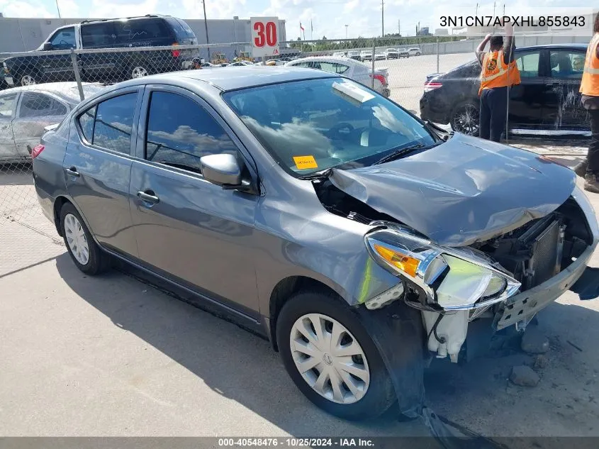 2017 Nissan Versa 1.6 S+ VIN: 3N1CN7APXHL855843 Lot: 40548476