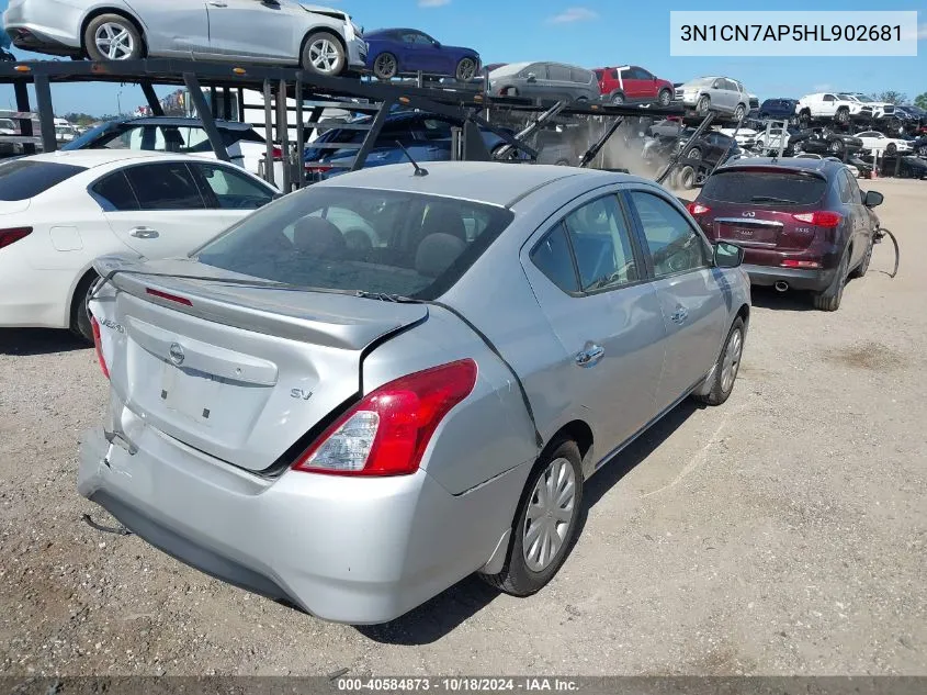 2017 Nissan Versa 1.6 Sv VIN: 3N1CN7AP5HL902681 Lot: 40584873