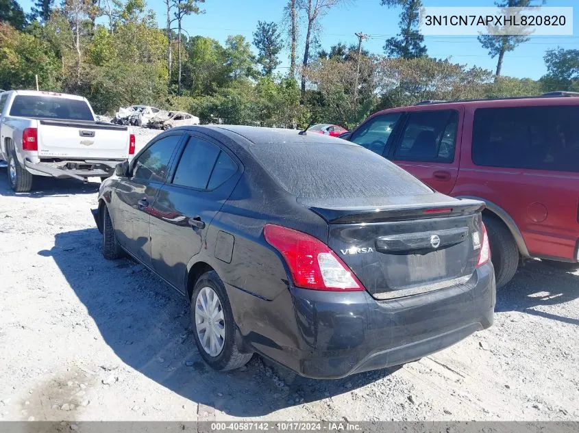 3N1CN7APXHL820820 2017 Nissan Versa 1.6 S+