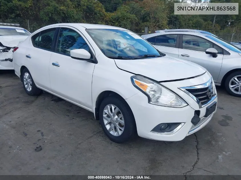 2017 Nissan Versa 1.6 Sv VIN: 3N1CN7APXHL863568 Lot: 40598043