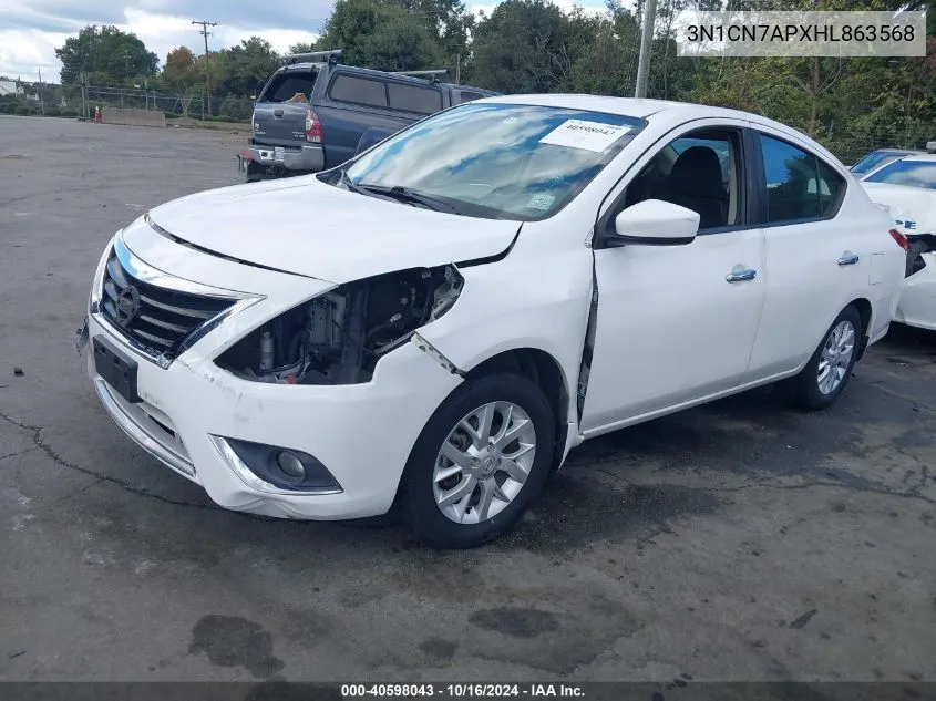 2017 Nissan Versa 1.6 Sv VIN: 3N1CN7APXHL863568 Lot: 40598043