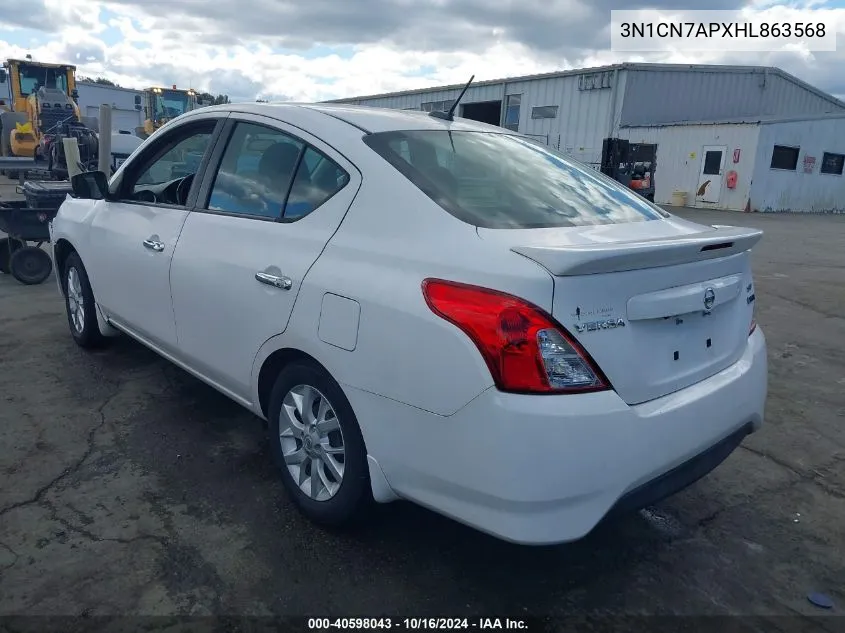 3N1CN7APXHL863568 2017 Nissan Versa 1.6 Sv