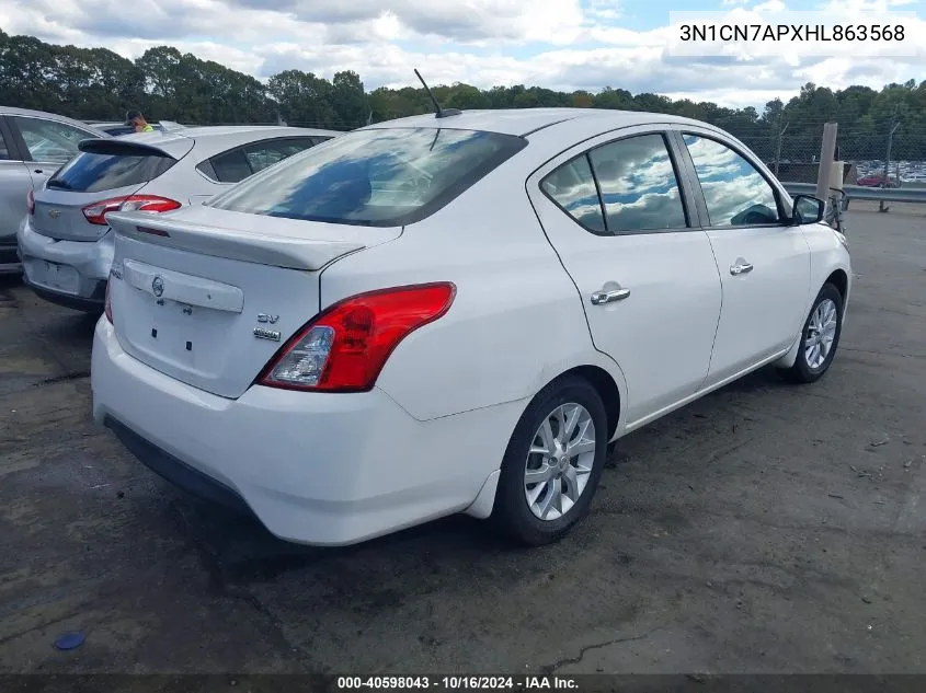 3N1CN7APXHL863568 2017 Nissan Versa 1.6 Sv