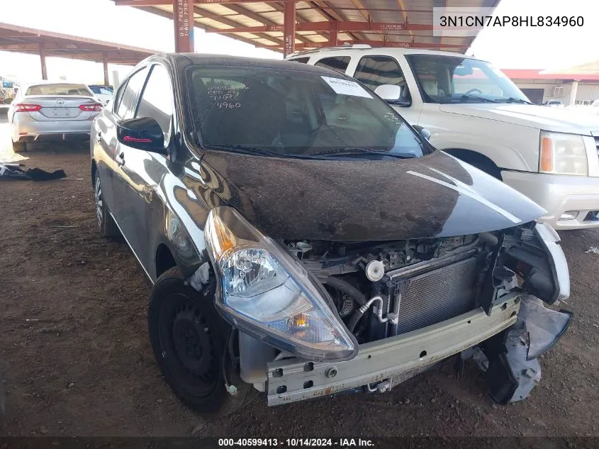 2017 Nissan Versa 1.6 Sv VIN: 3N1CN7AP8HL834960 Lot: 40599413