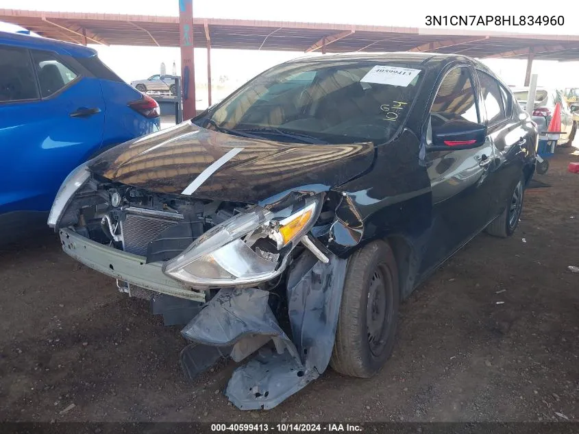 2017 Nissan Versa 1.6 Sv VIN: 3N1CN7AP8HL834960 Lot: 40599413