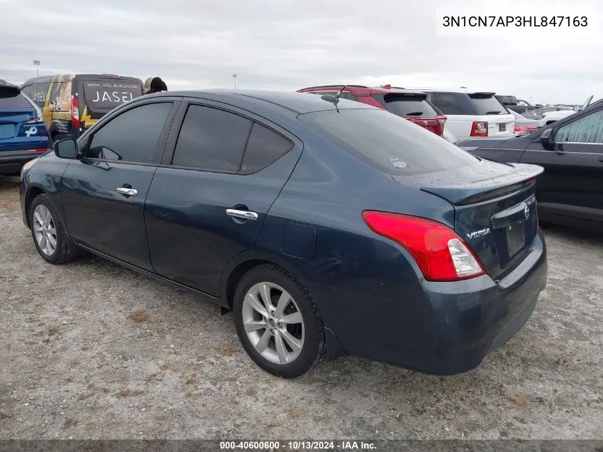 2017 Nissan Versa S/S Plus/Sv/Sl VIN: 3N1CN7AP3HL847163 Lot: 40600600