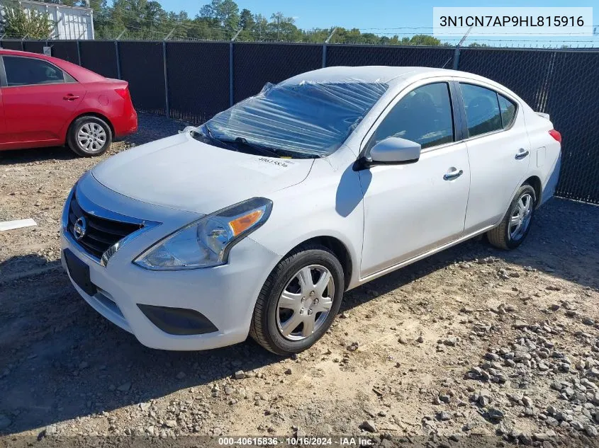 2017 Nissan Versa 1.6 S/1.6 S+/1.6 Sl/1.6 Sv VIN: 3N1CN7AP9HL815916 Lot: 40615836