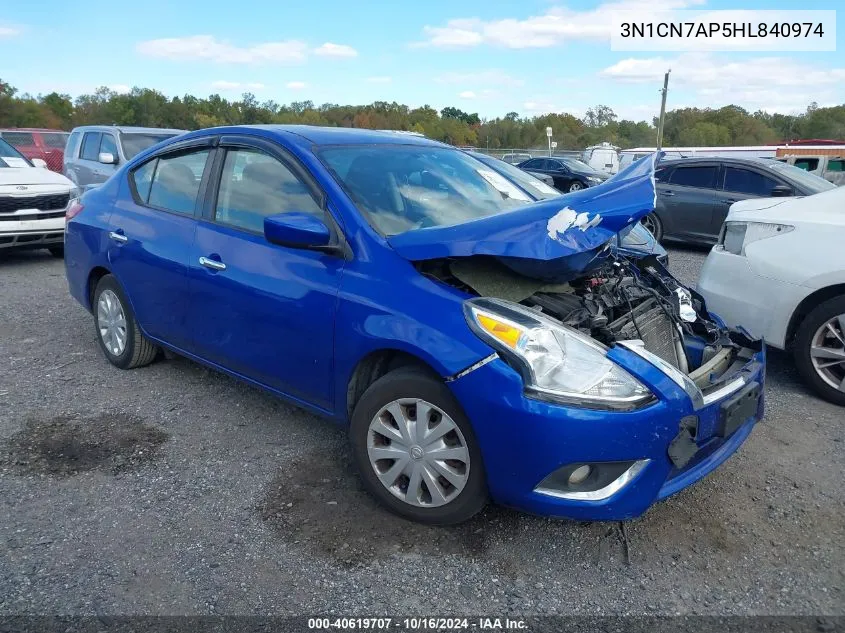 2017 Nissan Versa 1.6 Sv VIN: 3N1CN7AP5HL840974 Lot: 40619707